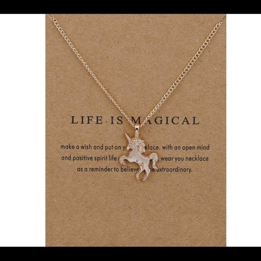 HP🤩 14k Gold Dipped Magical Life Unicorn Necklace - Picture 2 of 4